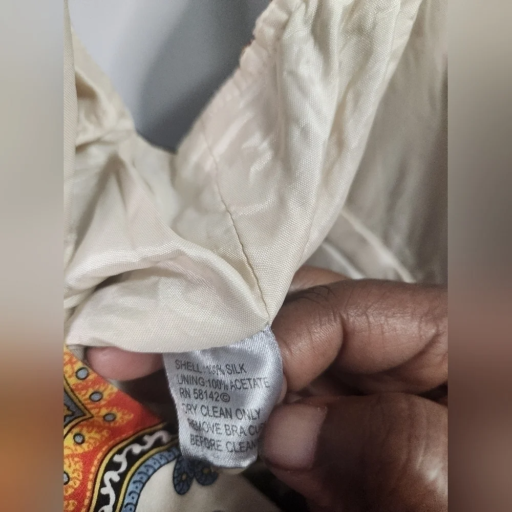 100% Silk Muse for Boston Proper Paisley Dress Sz.14 Vintage - Picture 8 of 8